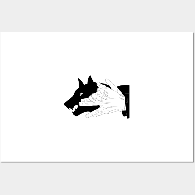 Devine Dog Hand Sign Wall Art by RLan